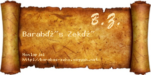 Barabás Zekő névjegykártya